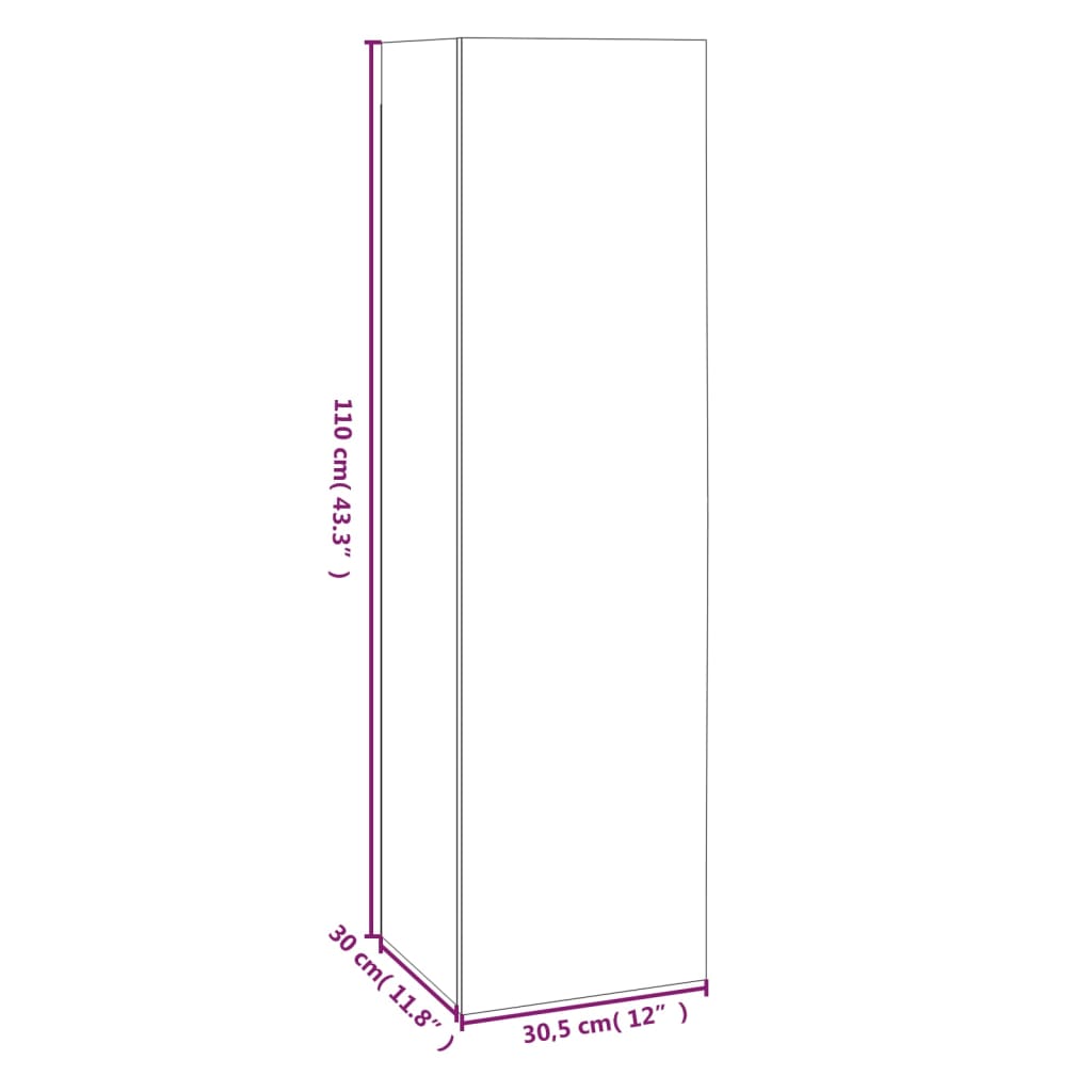 TV skříňky 4 ks kouřový dub 30,5 x 30 x 110 cm kompozitní dřevo