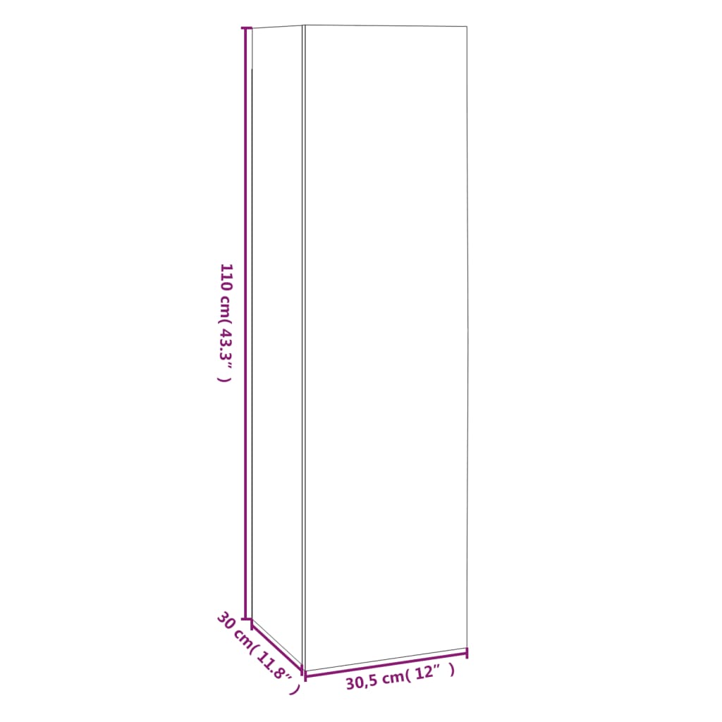 TV skříňky 4 ks šedé sonoma 30,5 x 30 x 110 cm kompozitní dřevo