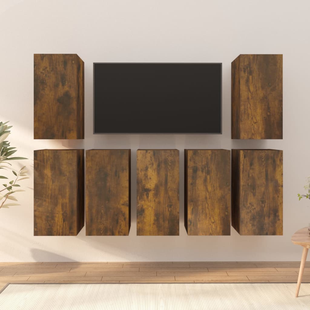 TV skříňky 7 ks kouřový dub 30,5 x 30 x 60 cm kompozitní dřevo