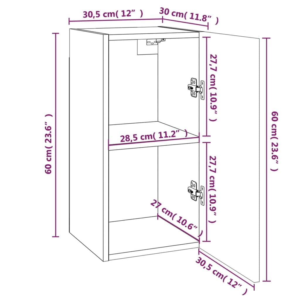 TV skříňky 7 ks hnědý dub 30,5 x 30 x 60 cm kompozitní dřevo