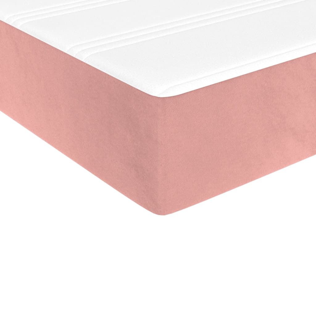 Taštičková matrace růžová 80 x 200 x 20 cm samet