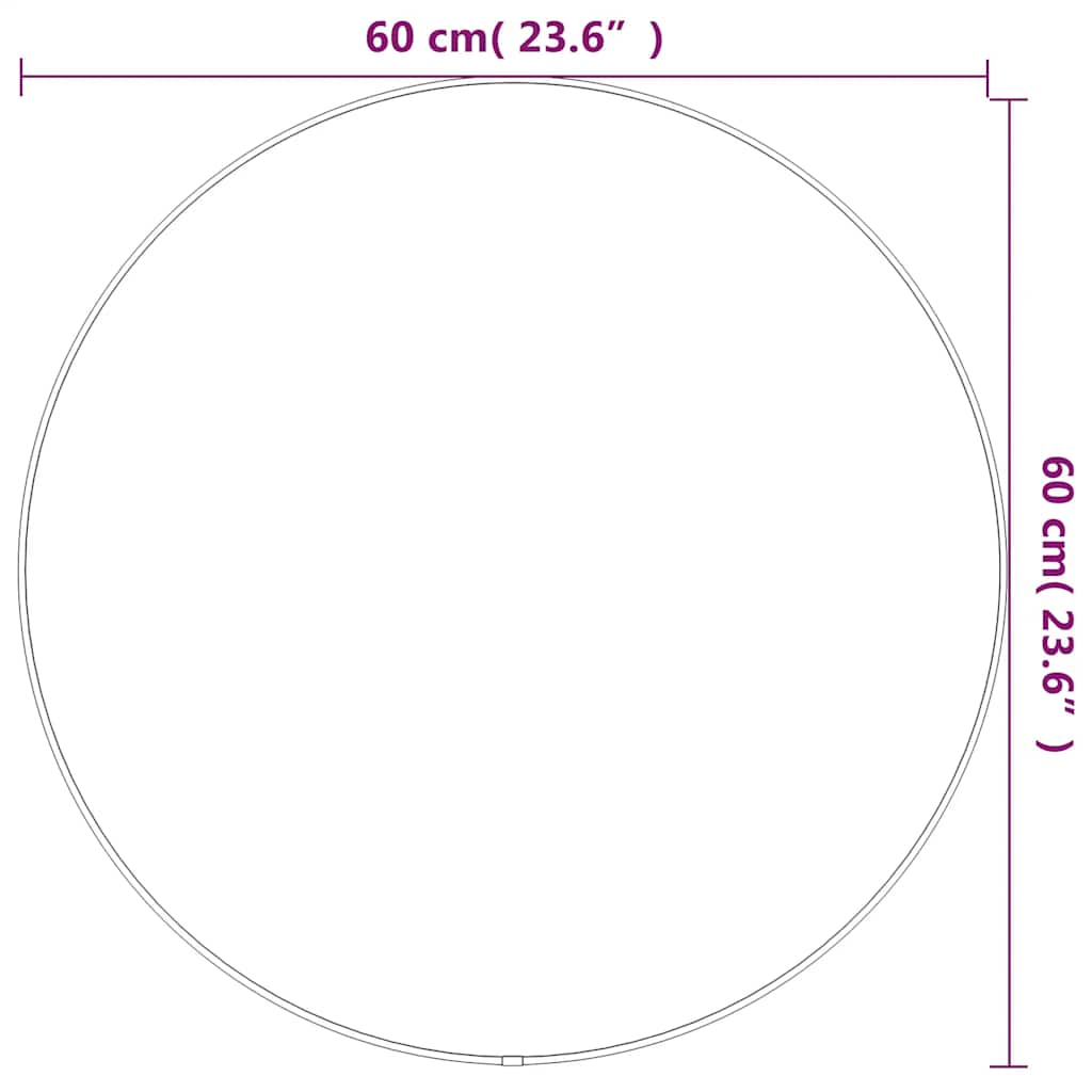 Nástěnné zrcadlo stříbrné Ø 60 cm kulaté