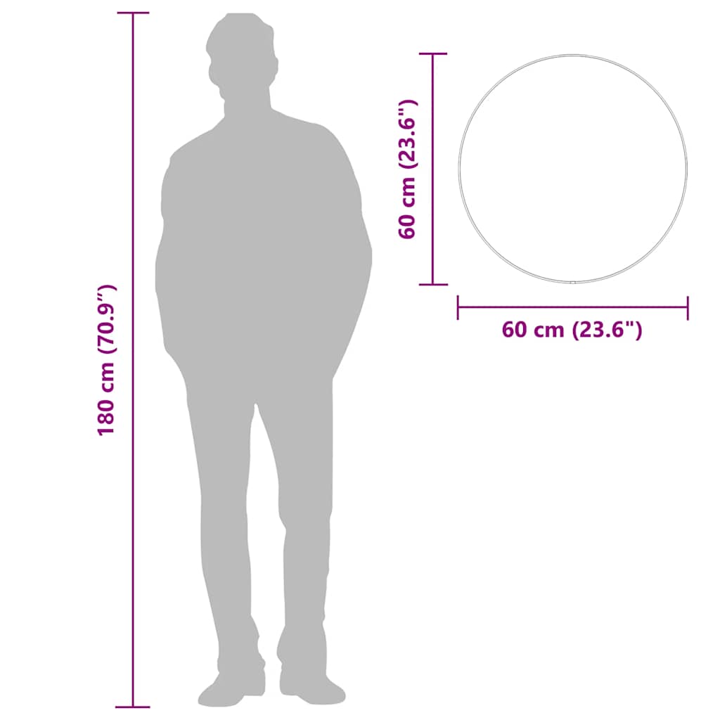 Nástěnné zrcadlo stříbrné Ø 60 cm kulaté