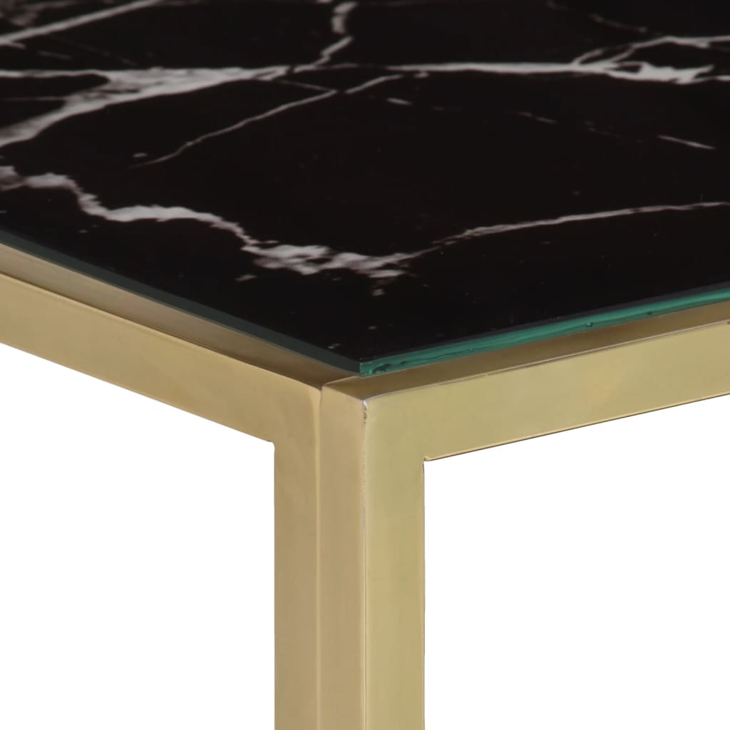 Konzolový stolek zlatý nerezová ocel a tvrzené sklo
