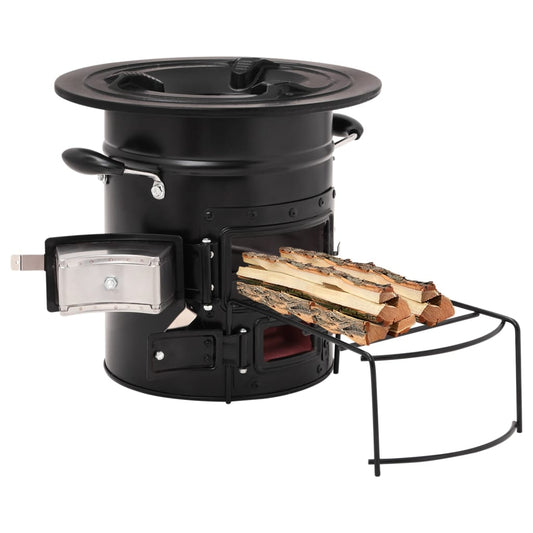 Kempingový vařič na dřevo Černá 50x33,5x30,5 cm ocel
