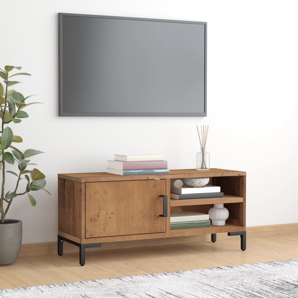 TV stolek hnědý 90 x 30 x 40 cm masivní borové dřevo