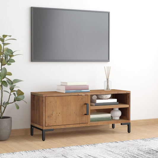 TV stolek hnědý 90 x 30 x 40 cm masivní borové dřevo