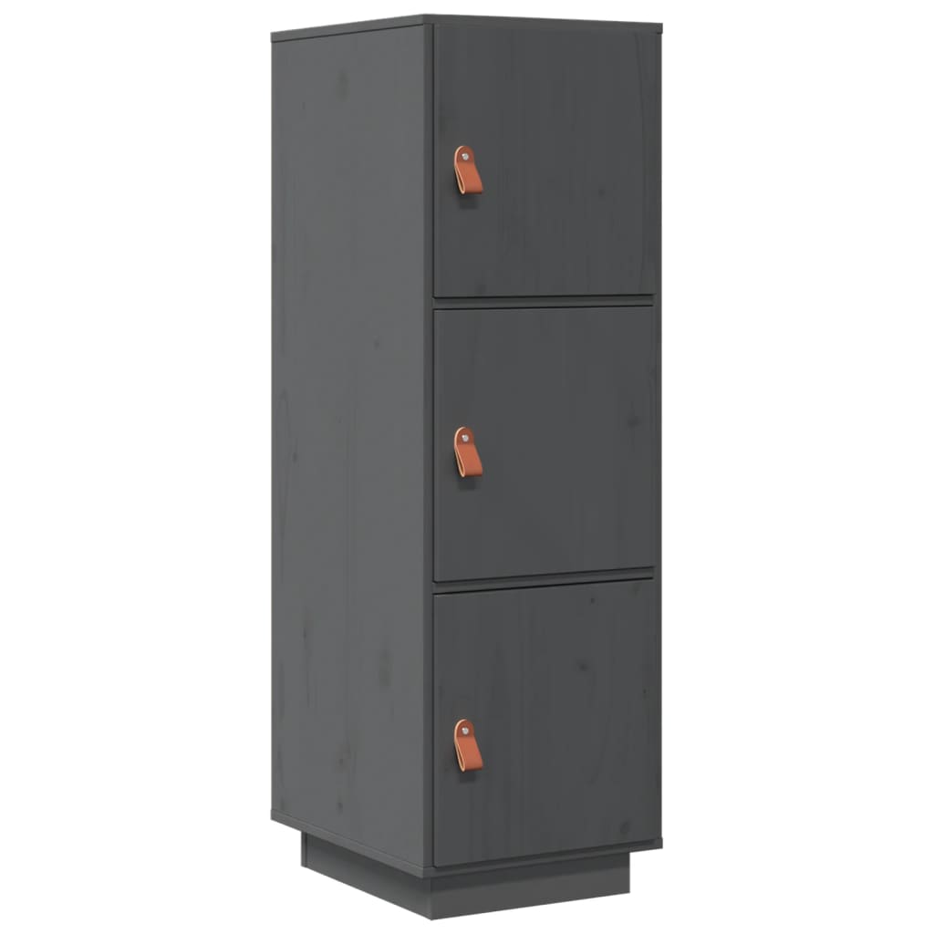 Skříň highboard šedá 34x40x108,5 cm masivní borové dřevo