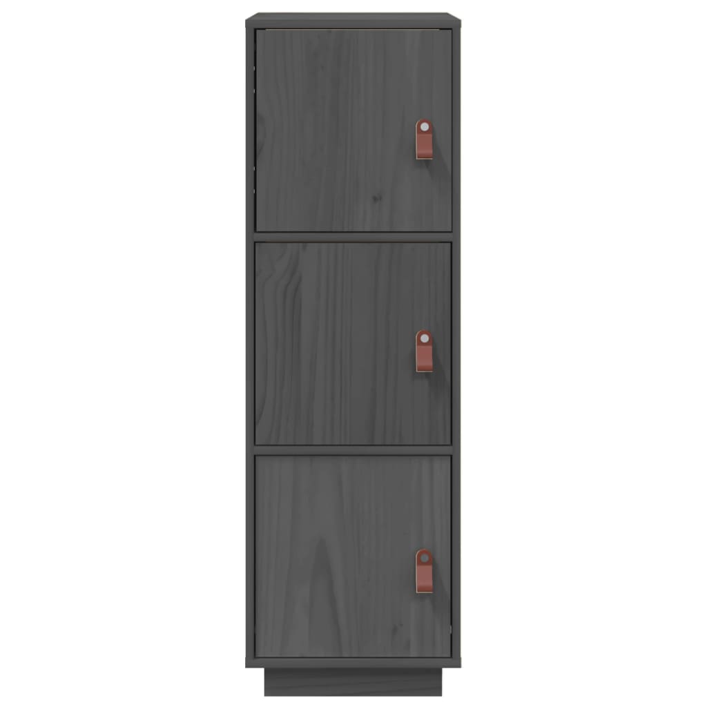 Skříň highboard šedá 34x40x108,5 cm masivní borové dřevo