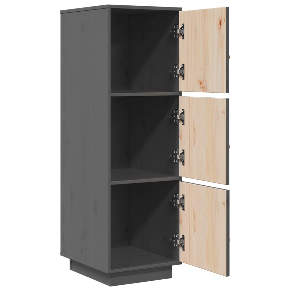 Skříň highboard šedá 34x40x108,5 cm masivní borové dřevo