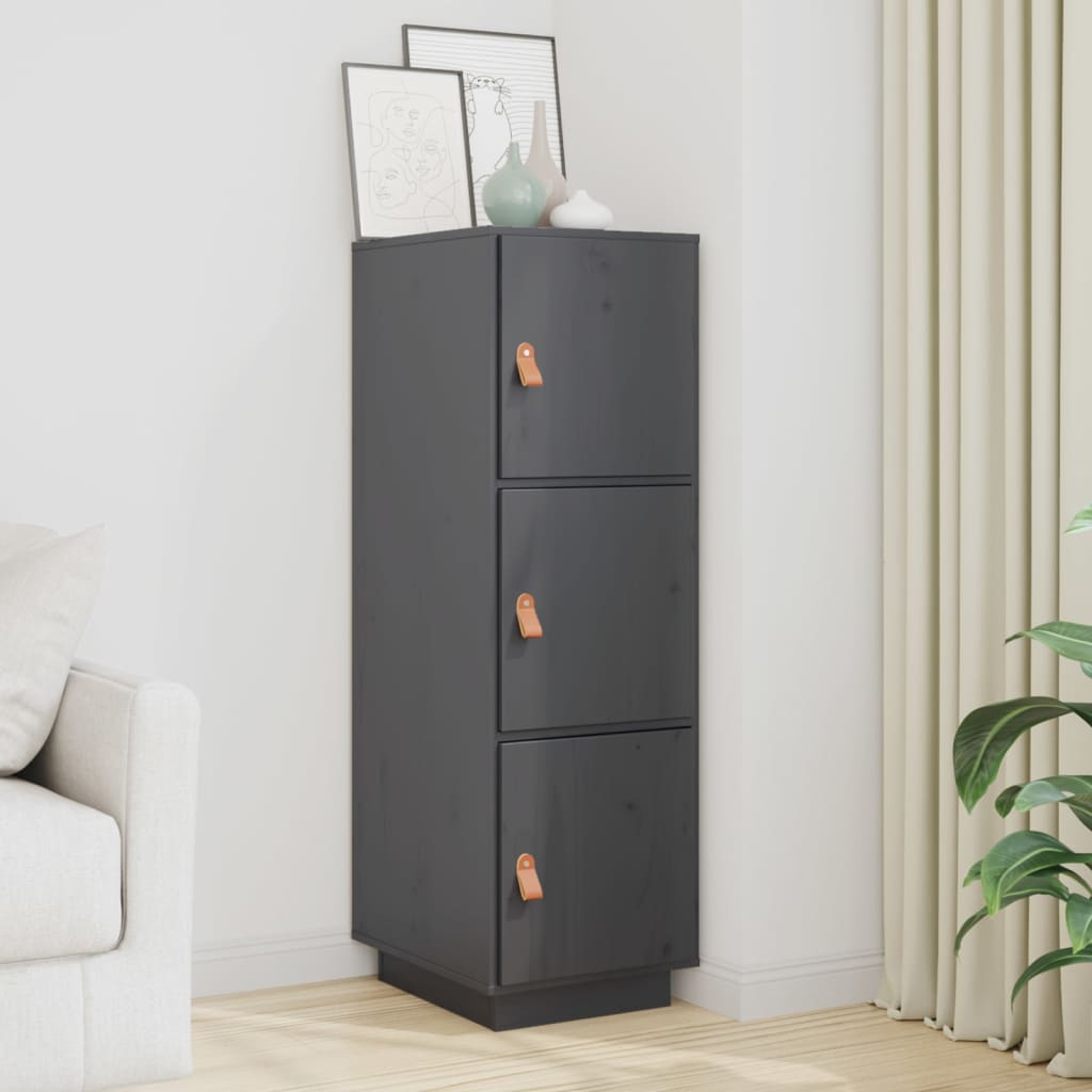 Skříň highboard šedá 34x40x108,5 cm masivní borové dřevo