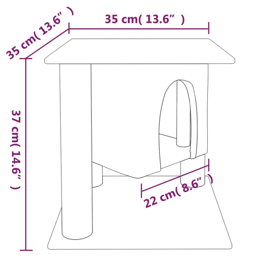 Škrabadlo pro kočky se sisalovými sloupky tmavě šedé 37 cm