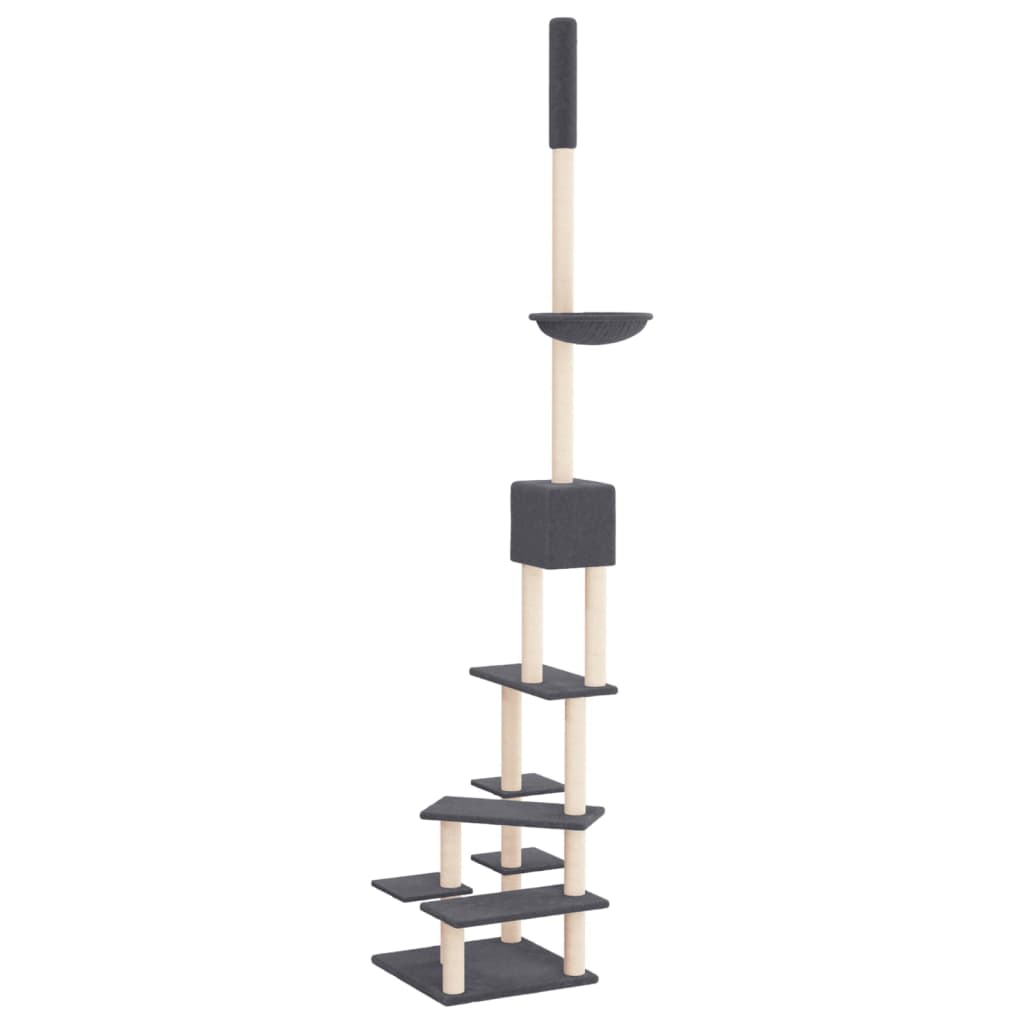 Kočičí strom ke stropu tmavě šedý 268,5–294,5 cm