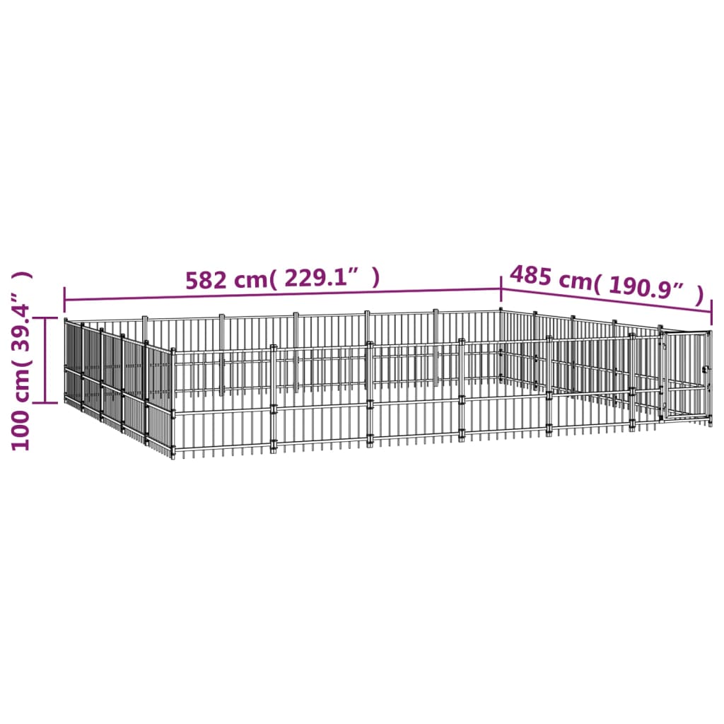 Venkovní psí kotec ocel 28,23m²