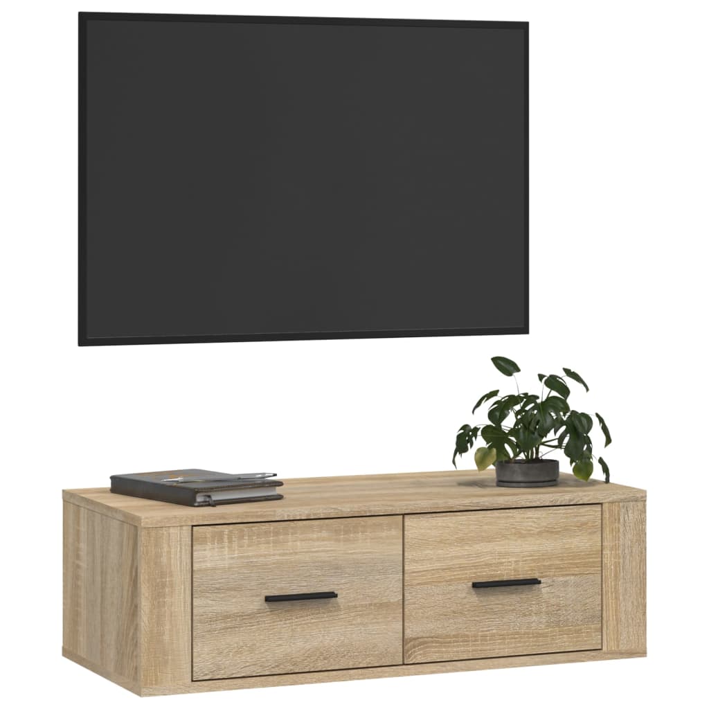 Závěsná TV skříňka dub sonoma 80 x 36 x 25 cm kompozitní dřevo