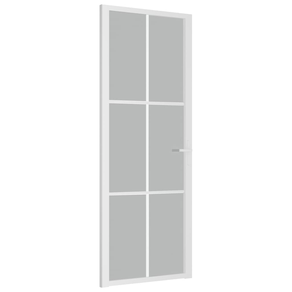 Interiérové dveře 76 x 201,5 cm bílé matné sklo a hliník