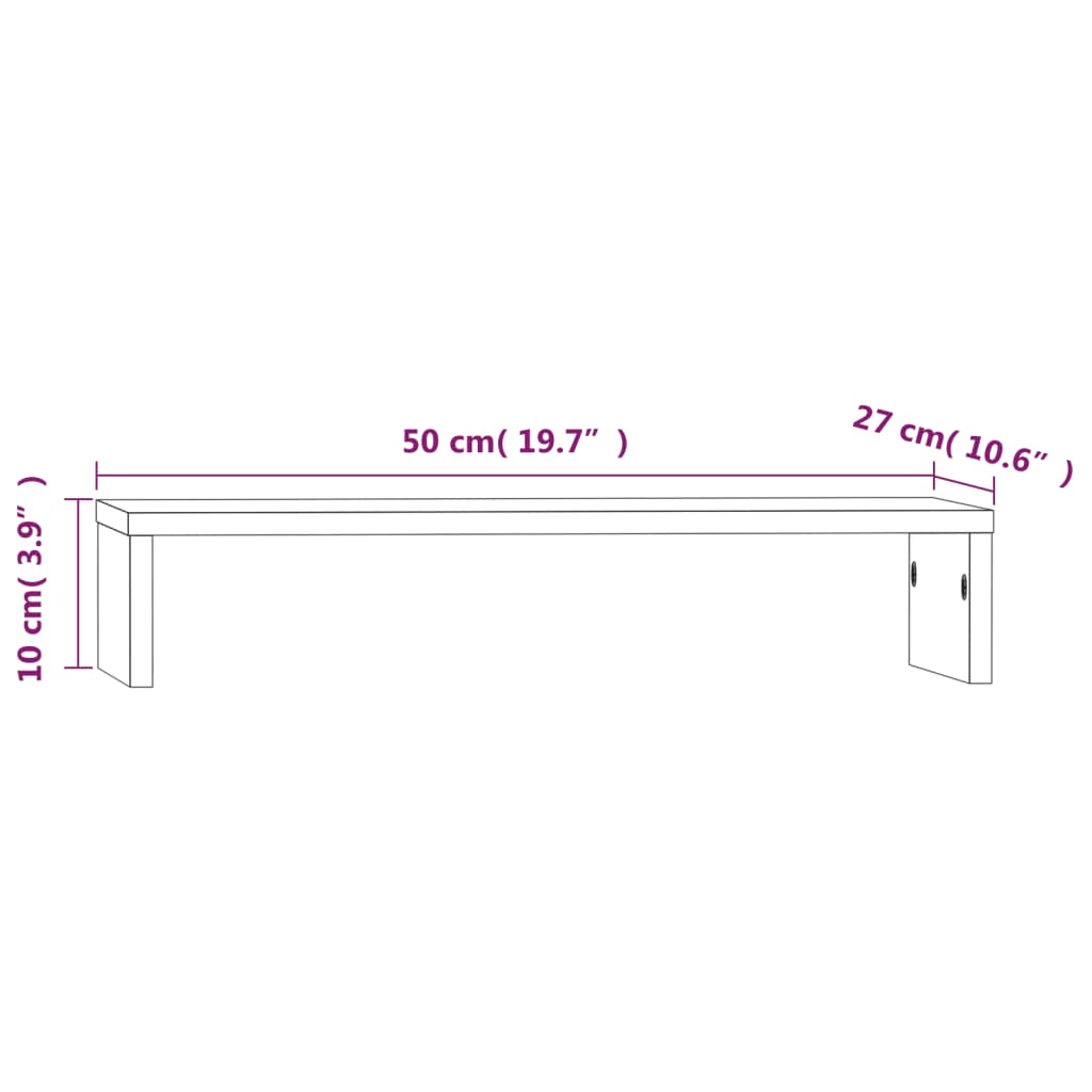 Stojan na monitor 50x27x10 cm masivní borové dřevo