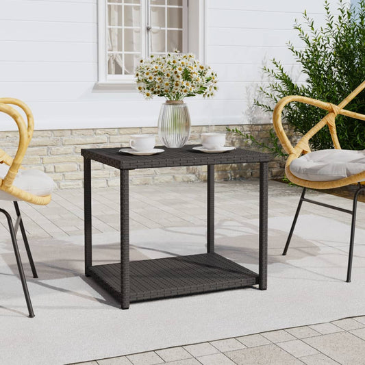 Odkládací stolek černý 55 x 45 x 49 cm polyratan