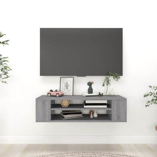 Závěsná TV skříňka šedá sonoma 100x30x26,5 cm kompozitní dřevo