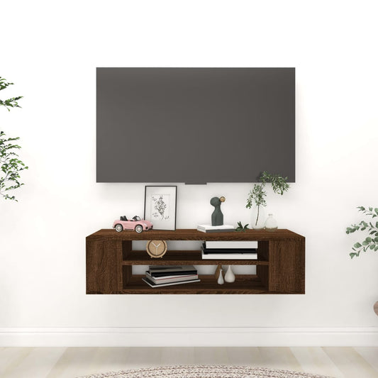 Závěsná TV skříňka hnědý dub 100x30x26,5 cm kompozitní dřevo