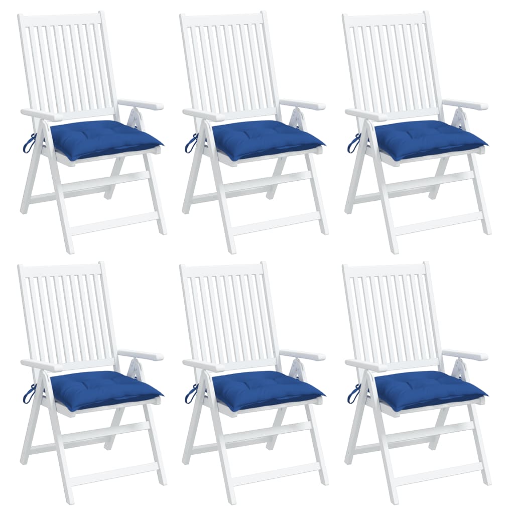 Podušky na židli 6 ks modré 40 x 40 x 7 cm látka oxford