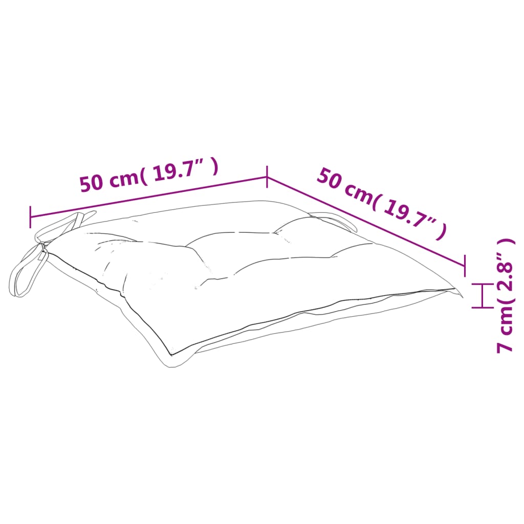 Podušky na židli 6 ks vzor listů 50 x 50 x 7 cm oxfordská látka