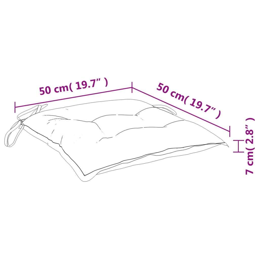 Podušky na židli 4 ks růžové 50 x 50 x 7 cm oxfordská látka