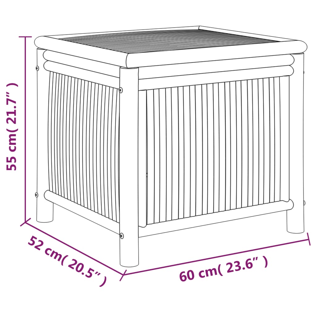 Zahradní úložný box 60 x 52 x 55 cm bambus