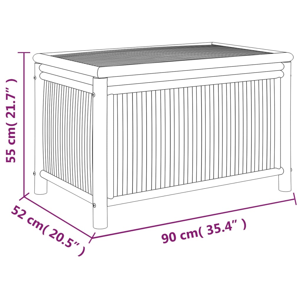 Zahradní úložný box 90 x 52 x 55 cm bambus