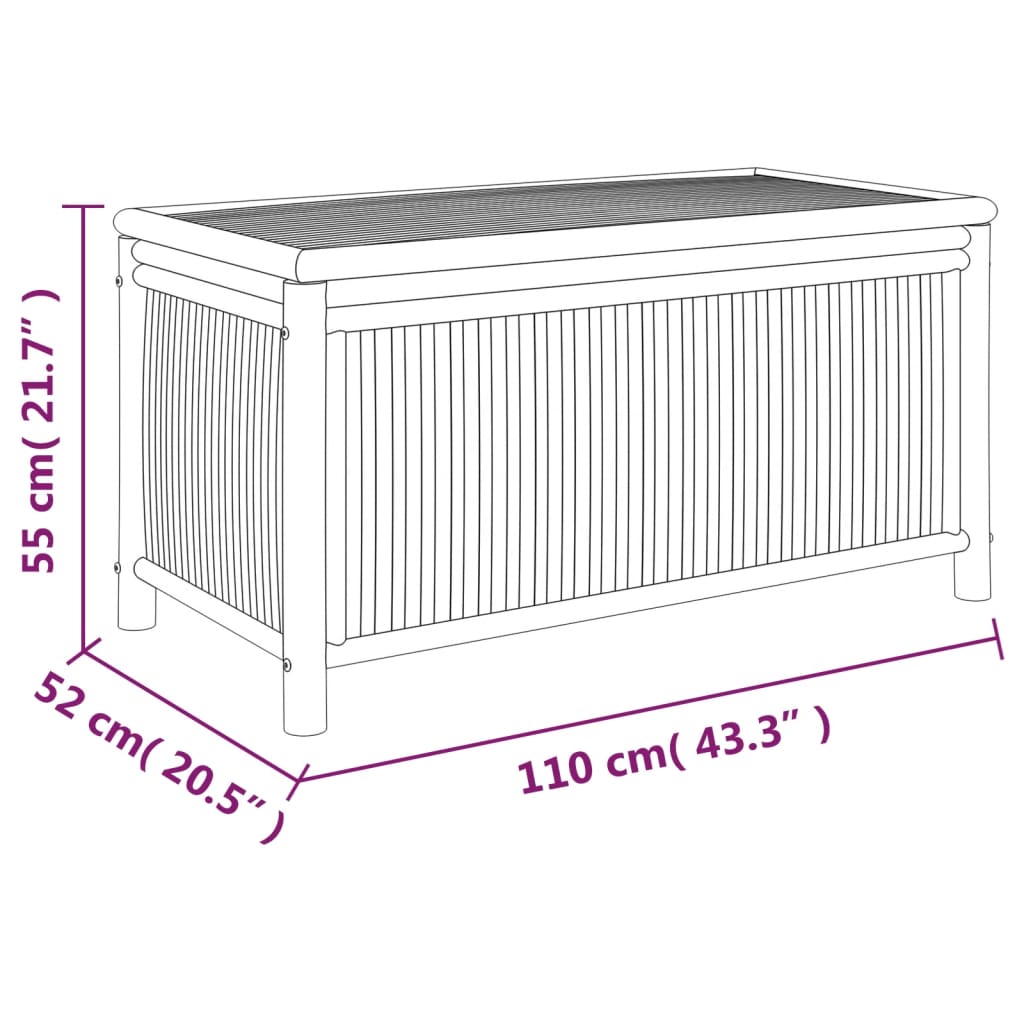 Zahradní úložný box 110 x 52 x 55 cm bambus