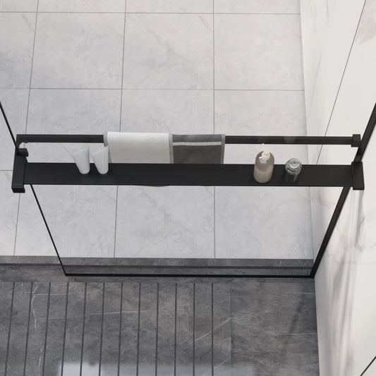 Police na stěnu průchozí sprchy černá 80 cm hliník