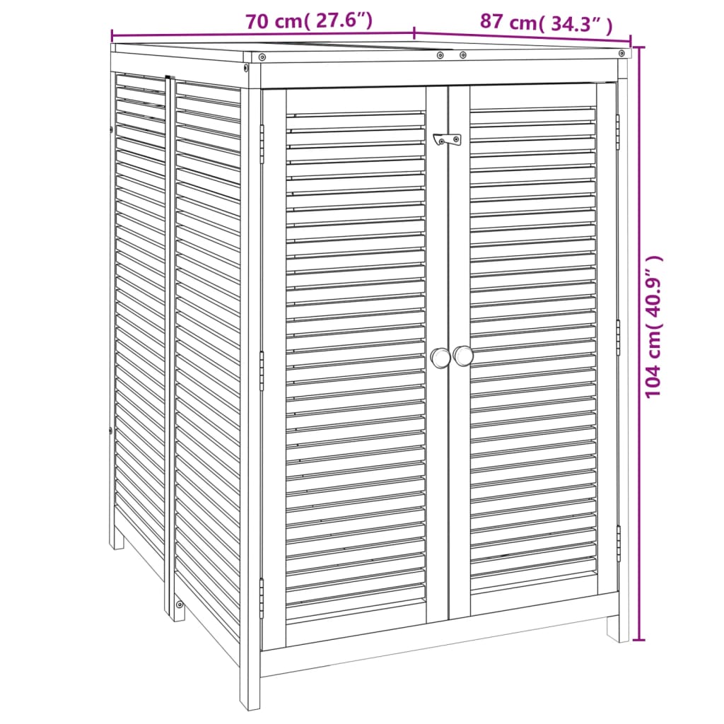 Zahradní úložný box 70 x 87 x 104 cm masivní akáciové dřevo