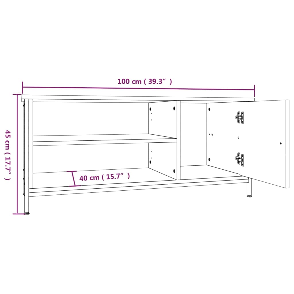 TV skříňka hnědý dub 100 x 40 x 45 cm kompozitní dřevo