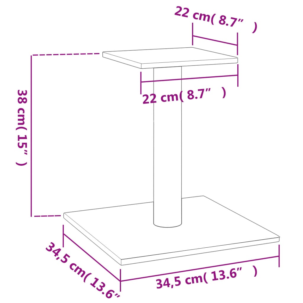 Škrabadlo pro kočky s plošinou krémové 38 cm