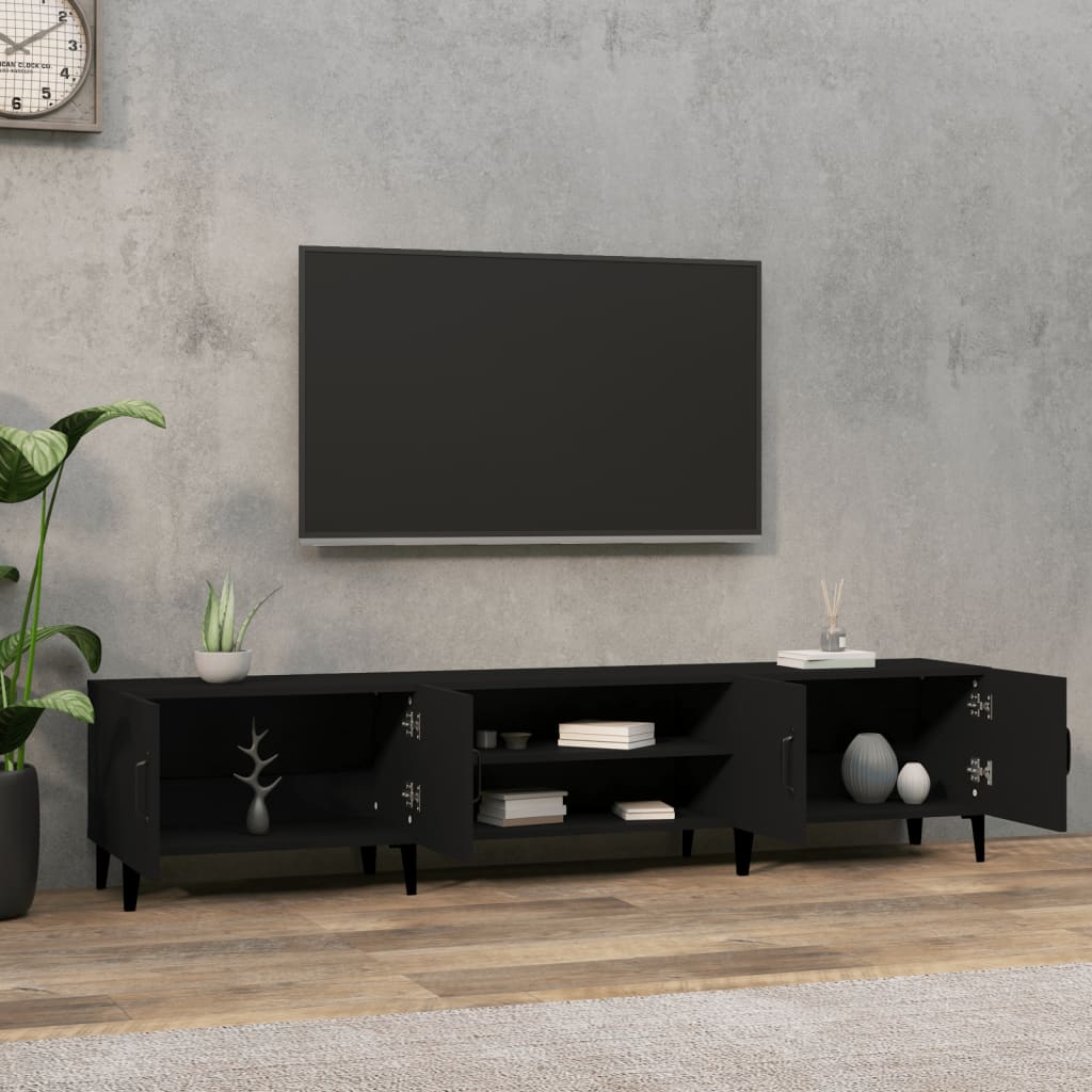 TV skříňka černá 180 x 31,5 x 40 cm kompozitní dřevo