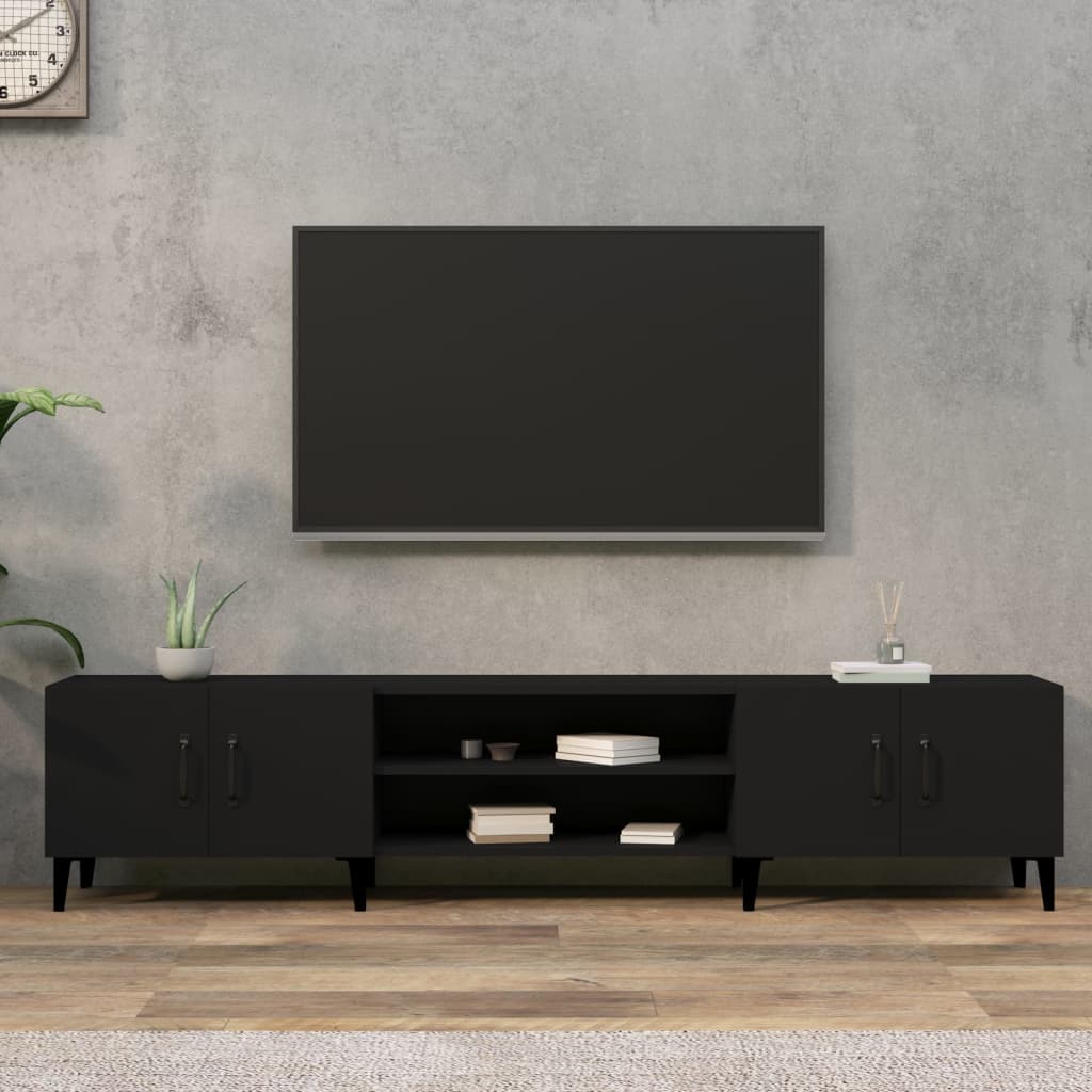 TV skříňka černá 180 x 31,5 x 40 cm kompozitní dřevo