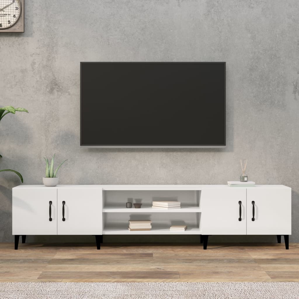 TV skříňka bílá vysoký lesk 180 x 31,5 x 40 cm kompozitní dřevo