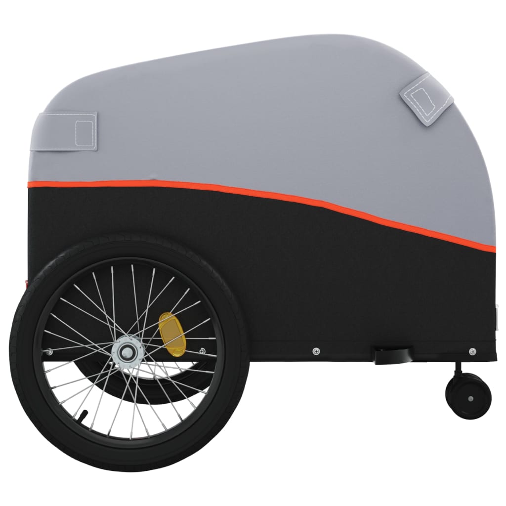 Vozík za kolo černý a oranžový 45 kg železo