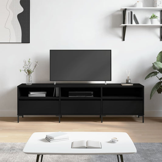 TV skříňka černá 150 x 30 x 44,5 cm kompozitní dřevo