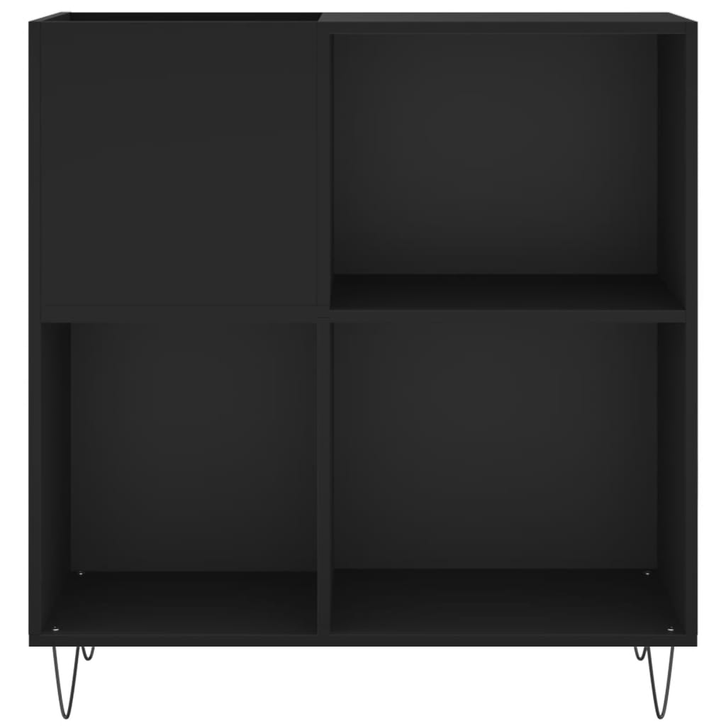 Skříňka na LP desky černá 84,5 x 38 x 89 cm kompozitní dřevo