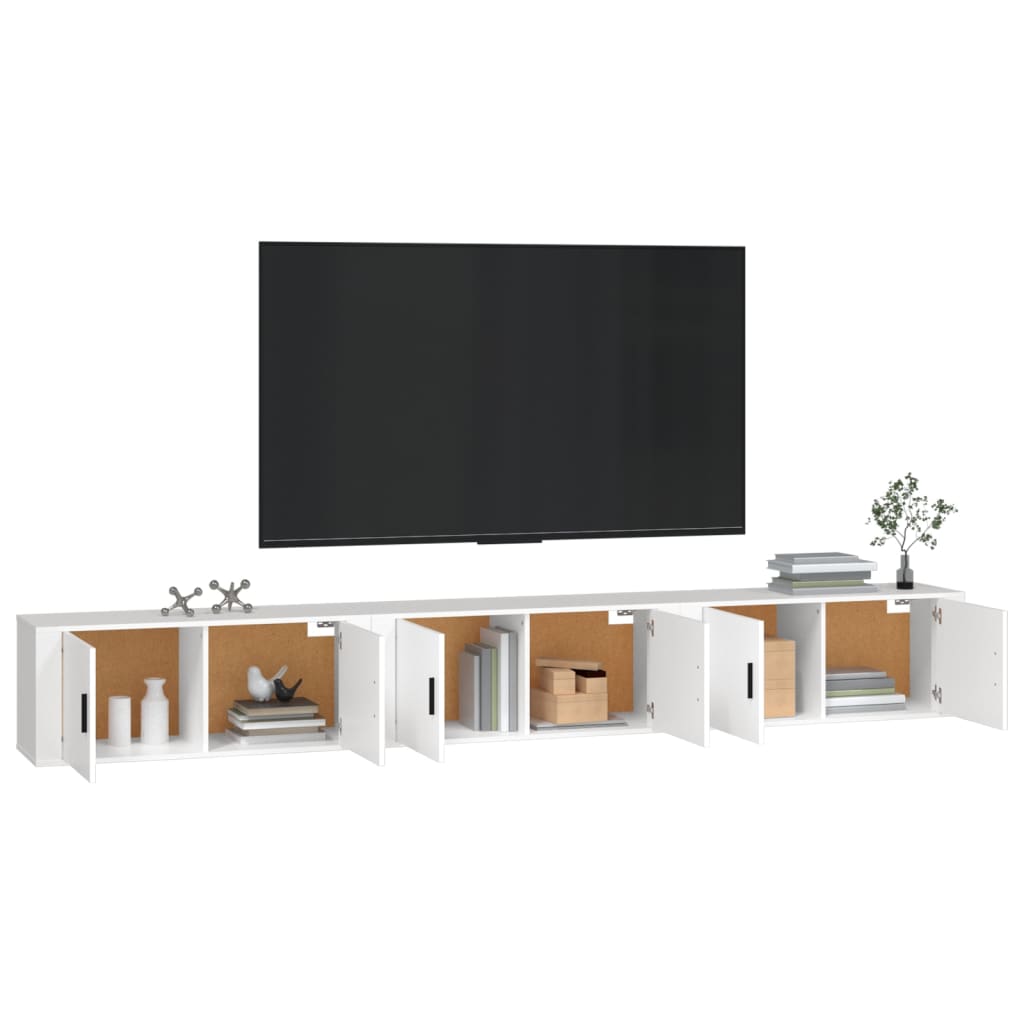 Nástěnné TV skříňky 3 ks bílé 100 x 34,5 x 40 cm