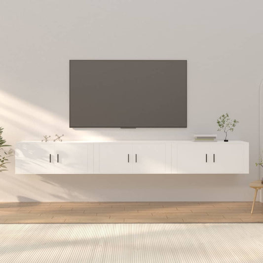 Nástěnné TV skříňky 3 ks bílé 100 x 34,5 x 40 cm