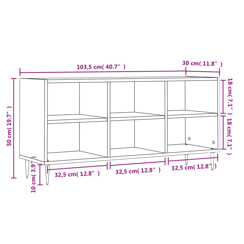 TV skříňka bílá vysoký lesk 103,5 x 30 x 50 cm kompozitní dřevo