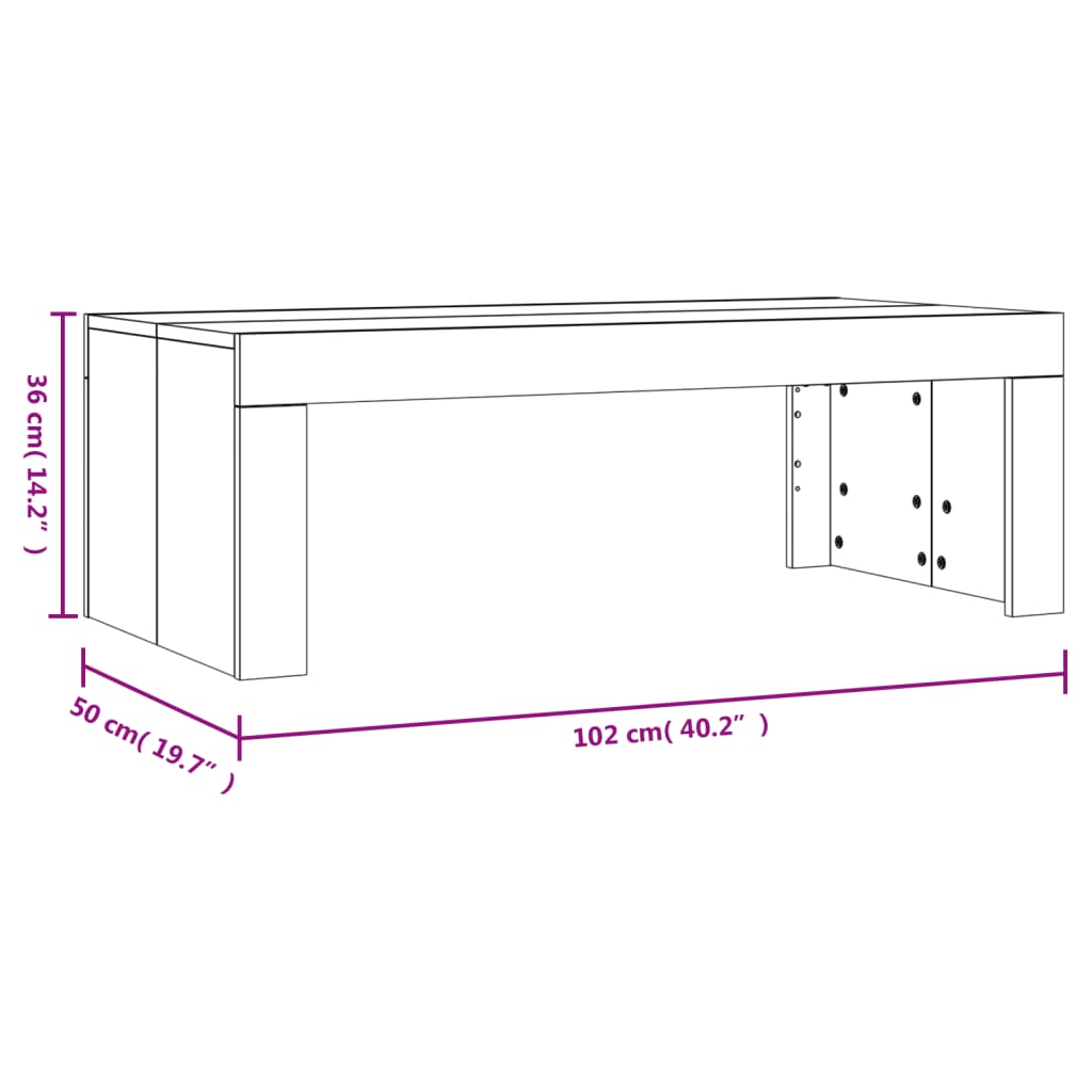 Konferenční stolek kouřový dub 102x50x36 cm kompozitní dřevo