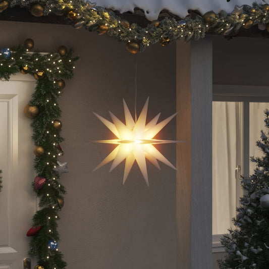 Svítící vánoční hvězdy s LED 3 ks skládací bílé 57 cm
