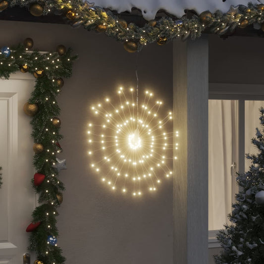 Vánoční hvězdicová světla 2 ks 140 teple bílých LED diod 17 cm