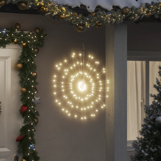 Vánoční hvězdicová světla 8 ks 140 teple bílých LED diod 17 cm