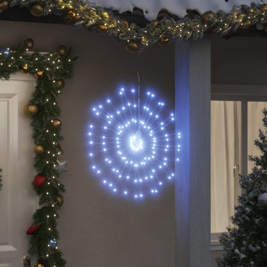 Vánoční hvězdicová světla 2ks 140 studeně bílých LED diod 17 cm