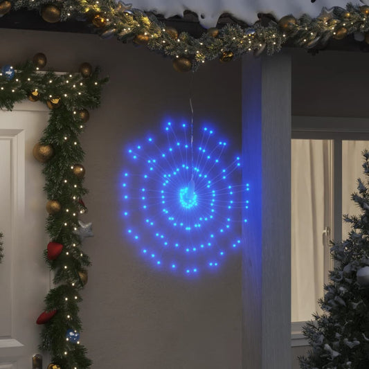 Vánoční hvězdicová světla 2 ks 140 modrých LED diod 17 cm