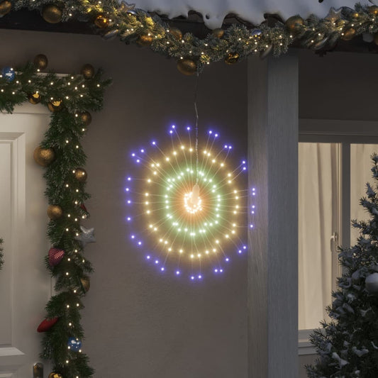 Vánoční hvězdicová světla 8 ks 140 vícebarevných LED diod 17 cm